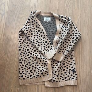 Huxbaby Tan and Black Leopard Print Cardigan